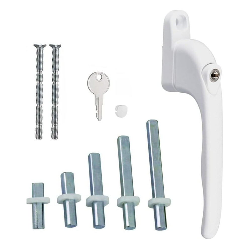 PVC Window Handle uPVC Universal Inline Espag Double Glazing Key Locking White