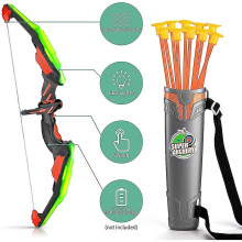 Bow And Archer Set - Archery Toy Set - Led With 13 Suction Cup Arrows,