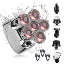 Rasoio electric con Teste Flottanti Indipendenti 6D Blocco di Sicurezza Intelligente Display LED Rasoio electric Impermeabile IPX6 Ricarica USB