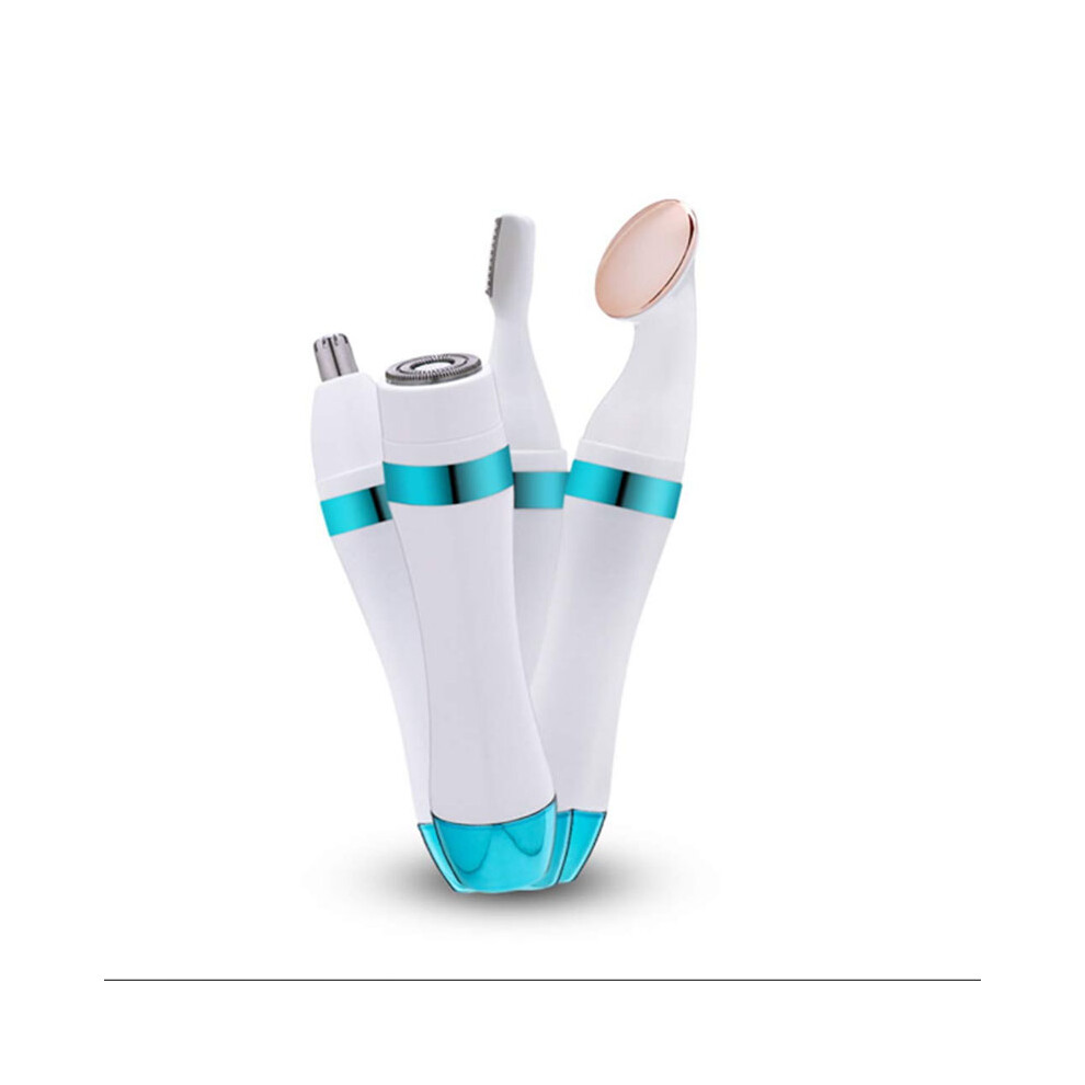 4 IN 1 Household Painless Epilator Electric Hair Remover Hair Shaving Electric Shaver Eyebrow Shaping Nose Hair Massage Introducer