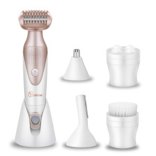 5 In 1 Epilatore electric per Donne Rimuovi Pelo Viso Rasoio per Rimozione Pelo Gambe Rasoio per Corpo per Bikini con Massaggiatore Facciale Spa