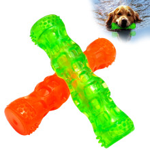 Giochi per cani in gomma a forma di osso impermeabili giocattoli per animali domestici con suono di squeezer resistenti ai morsi per addestram