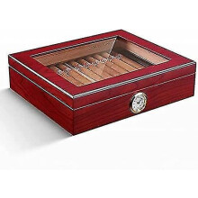Humidor Cigar Box, Humidors, Cedar Wood Large Capacity Cigarette Case, Portable Cigar Box Cigar Cuban Cigar Case