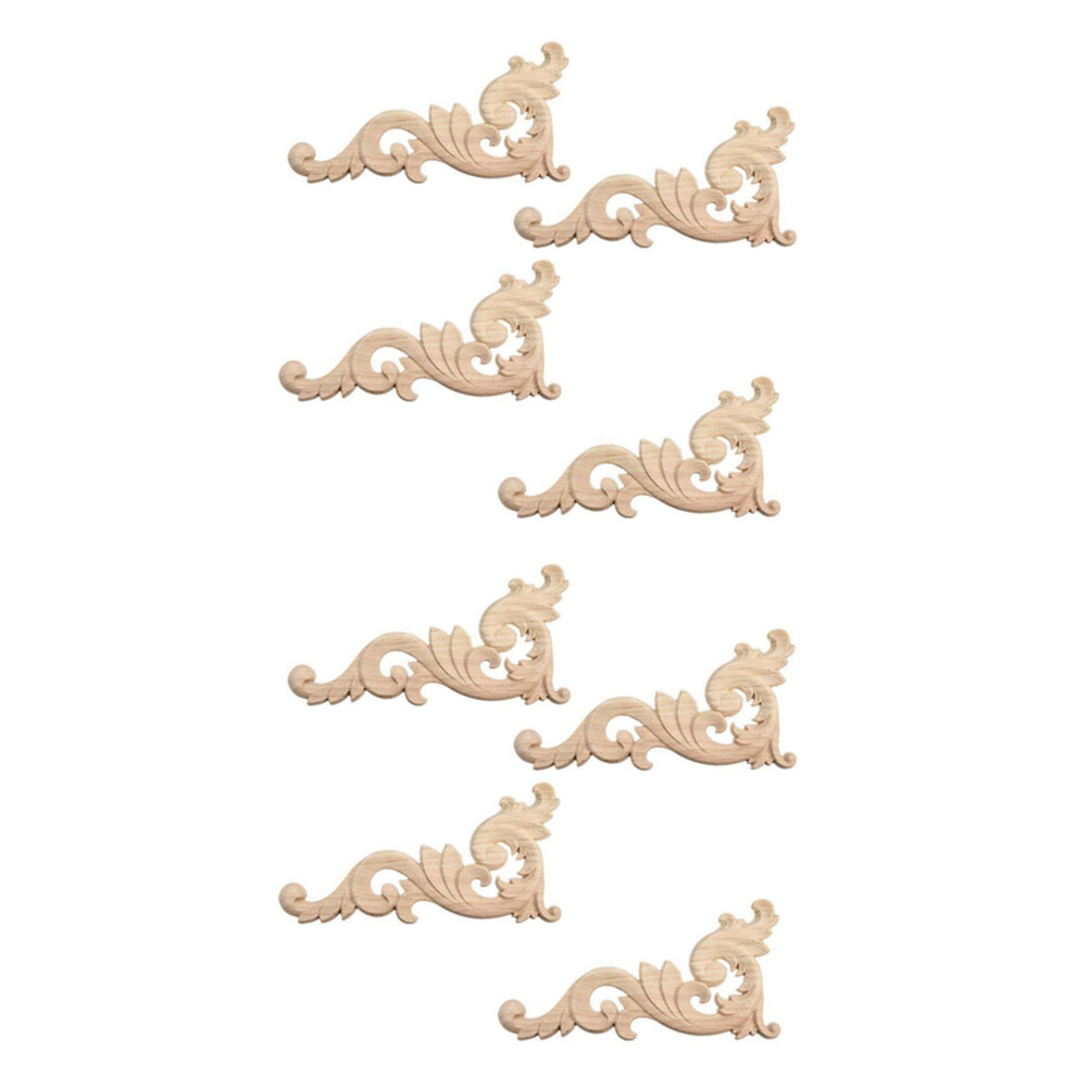 Lot de 16 ornements en bois faits à la main pour armoire, meuble d'angle 15 x 7,5 cm