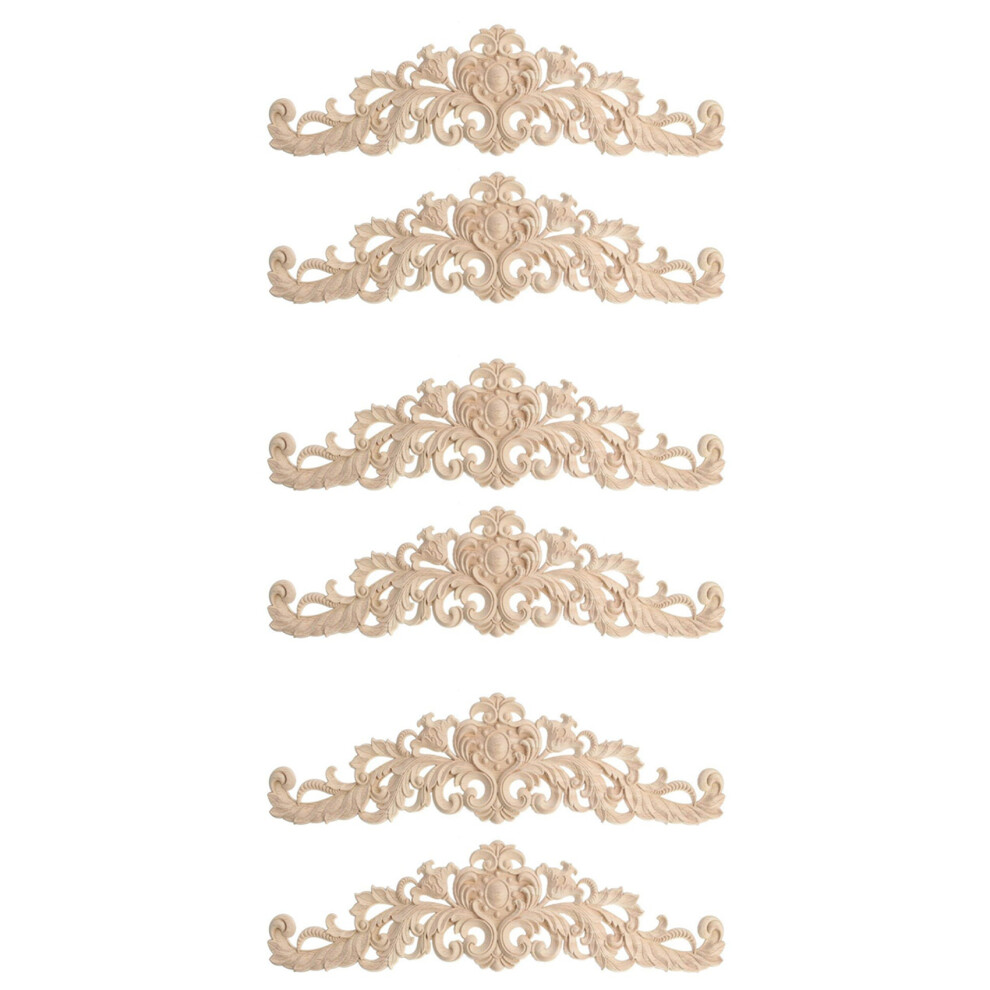 Lot de 6 meubles artisanaux en bois sculpté pour armoire, ornement d'angle en bois, ornements en bois faits à la main