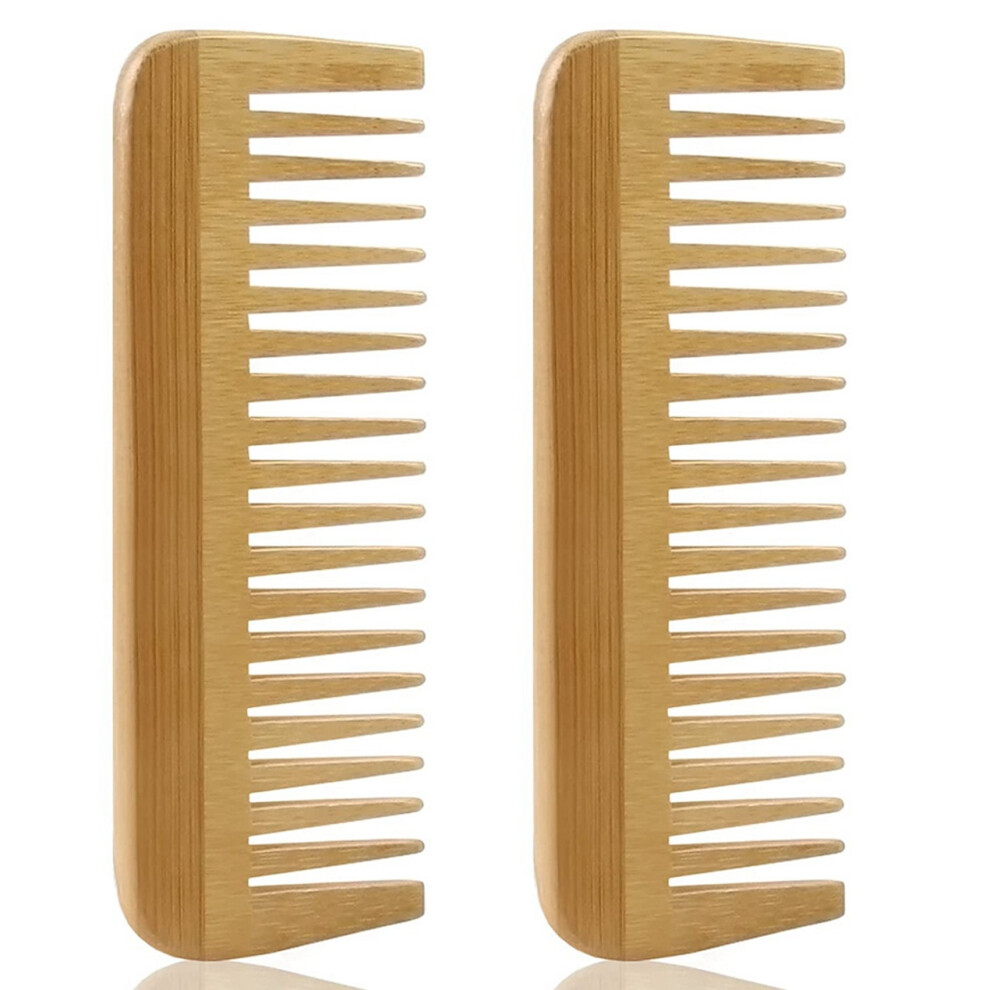 Tlily 2X Thick Solid Wood Comb Wide Tooth Comb Portable Styling Massage Anti-Static Hair Comb Handleless Hairdressing Comb