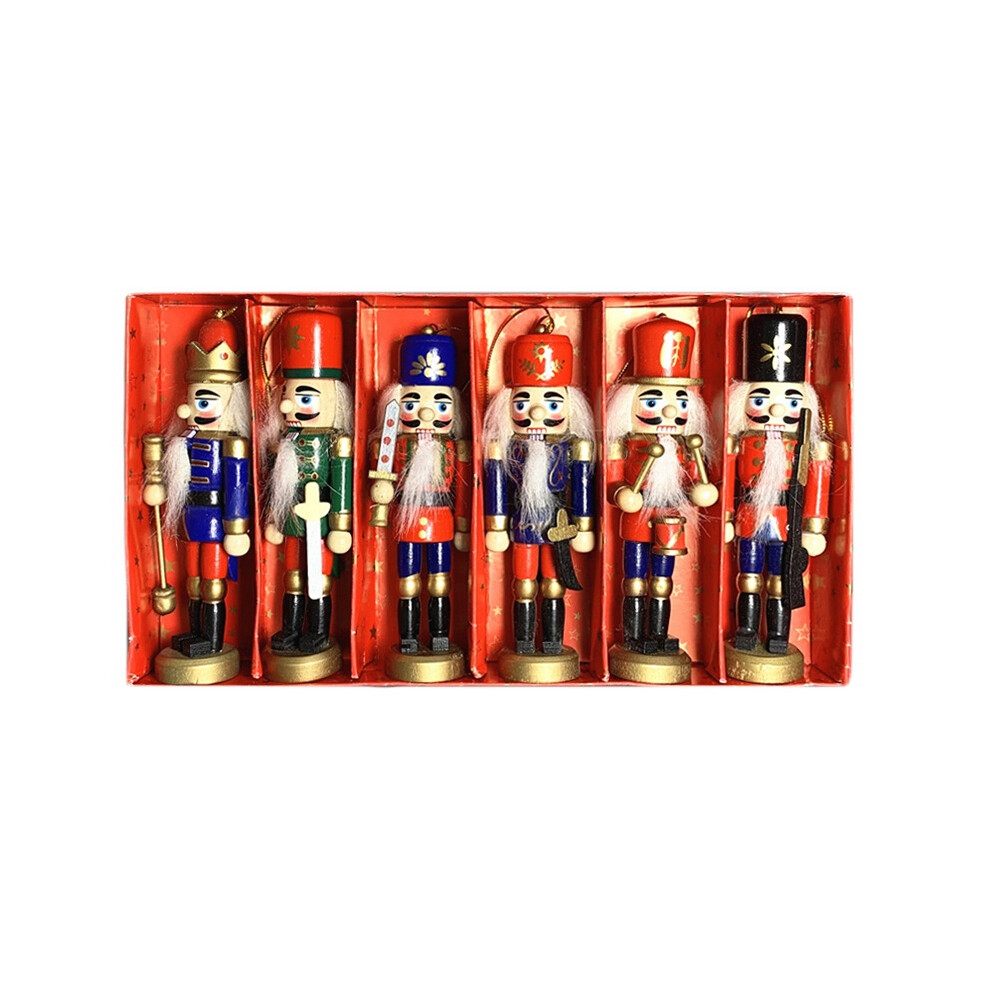 6 Pièces/Ensemble 12 Cm Casse-Noisette Soldat Ornement pour DéCoration de NoëL Ornements Bureau FêTe