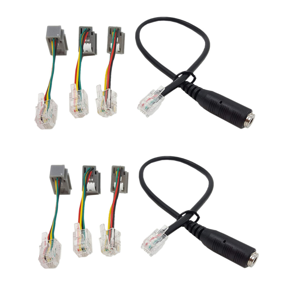 2 Set 4P4c Rj9 Cable,3.5Mm Smartphone Headset To Rj9 Adapter Cable,Adapter Cable Converter For Ip Phones Telephone 4761833218043