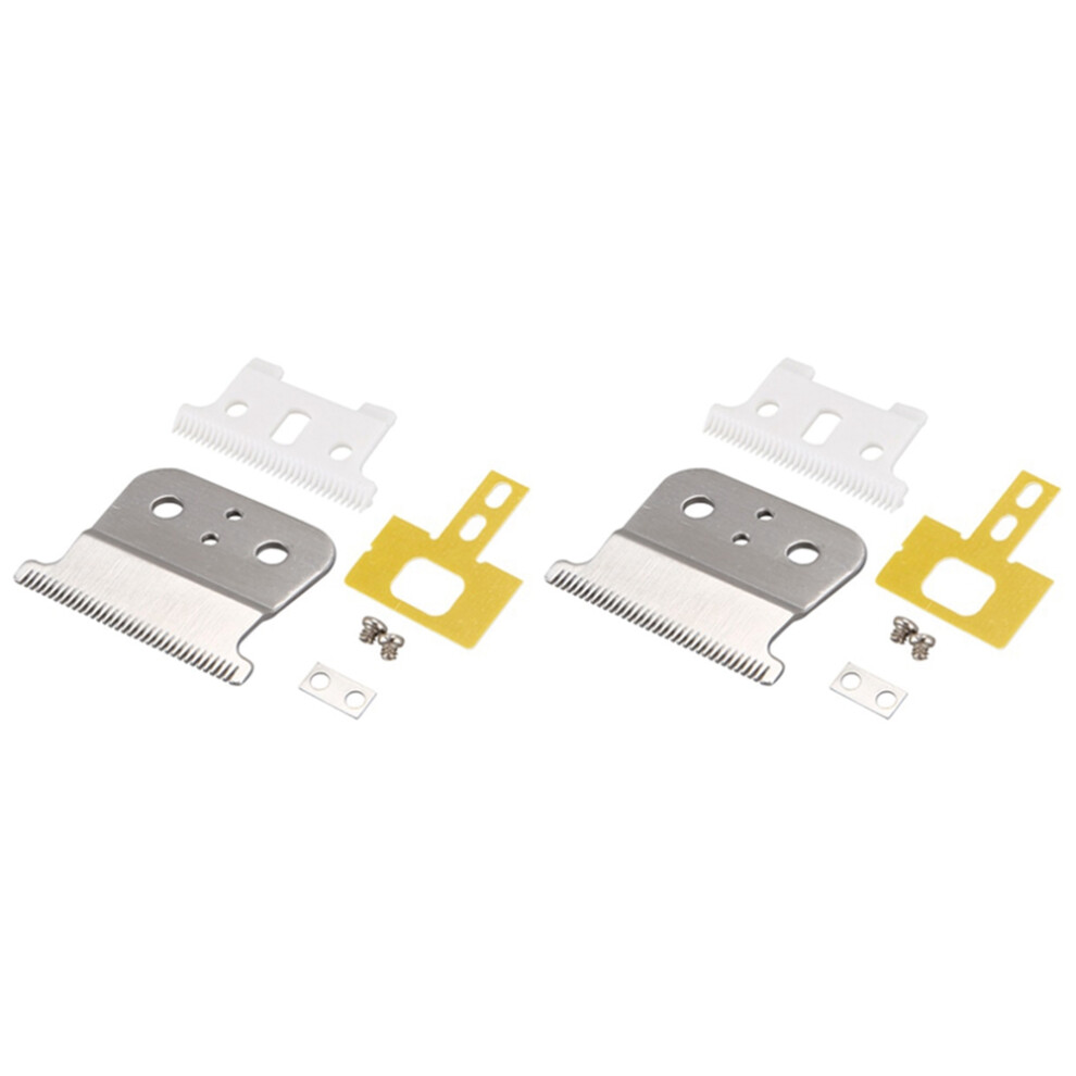 Tlily Silver/White 2X For T Outliner Blade For Andis For T Outliner, For Andis Gtx Replacement Blade, T Blade + Steel Blade