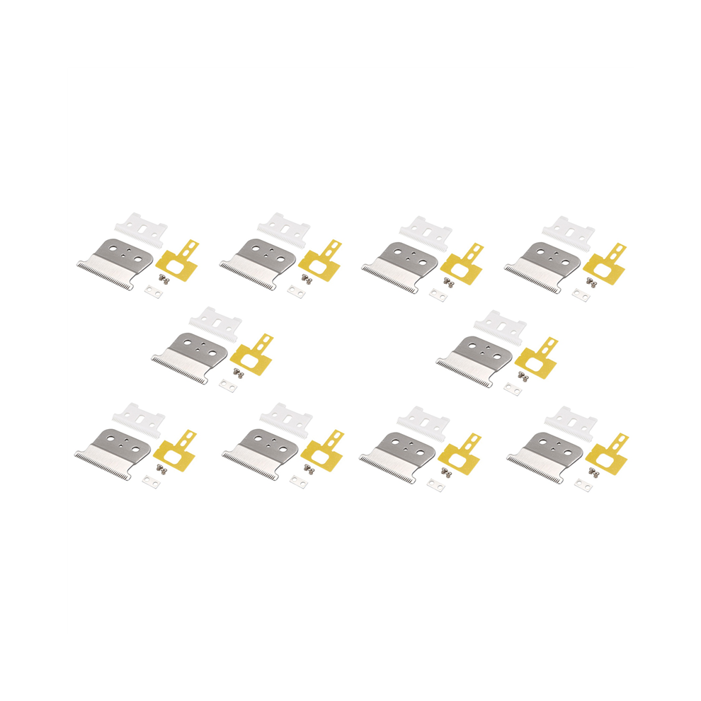 10X Silver pour T Outliner Blade pour Andis pour T Outliner, pour Andis Gtx Blade, White T Blade + Silver Steel Blade