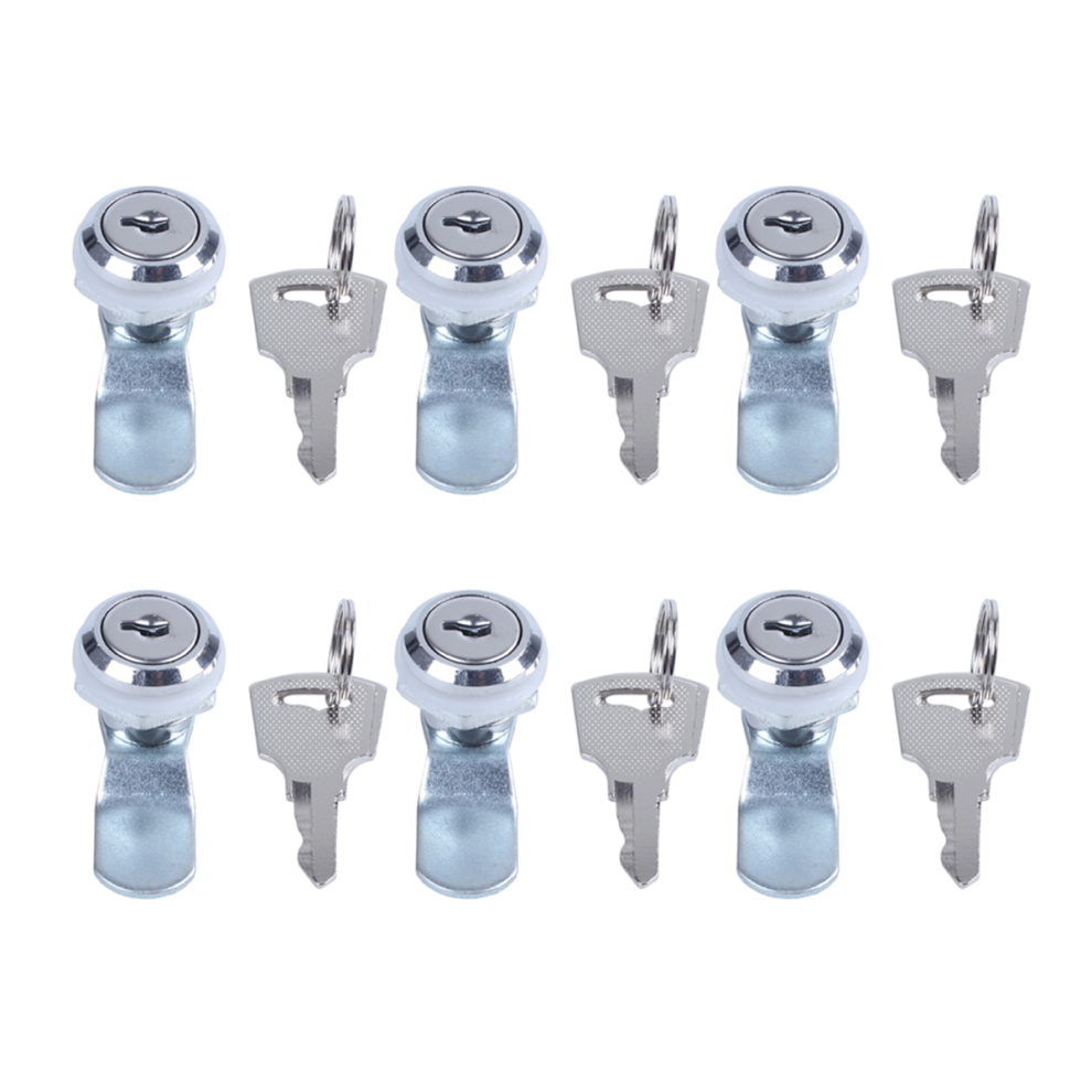6X Useful Cam Locks For Lockers,Cabinet Mailbox,Drawers, Cupboards + Keys 4761833203537