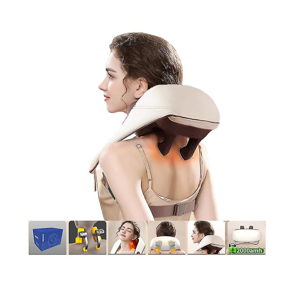 Beige (Beige) Massagers For Neck And Shoulder With Heat, Neck And Back Massager
