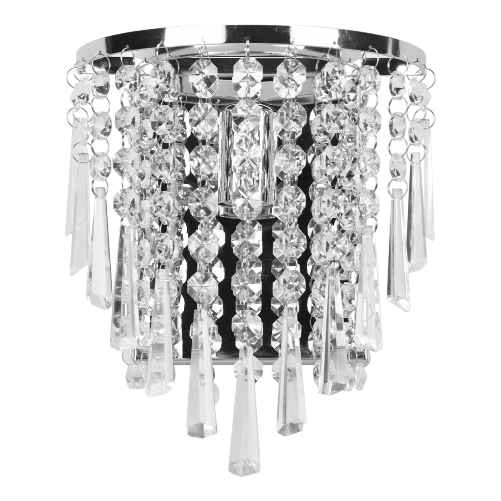Applique en Cristal Moderne Chrome Murale pour Salon Salle de Bain Maison éClairage IntéRieur DéCoration
