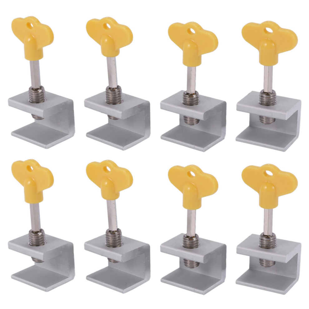Lot de 2 verrous de fenêtre coulissante réglables en aluminium + cadre de porte en plastique avec serrure de sécurité et clés