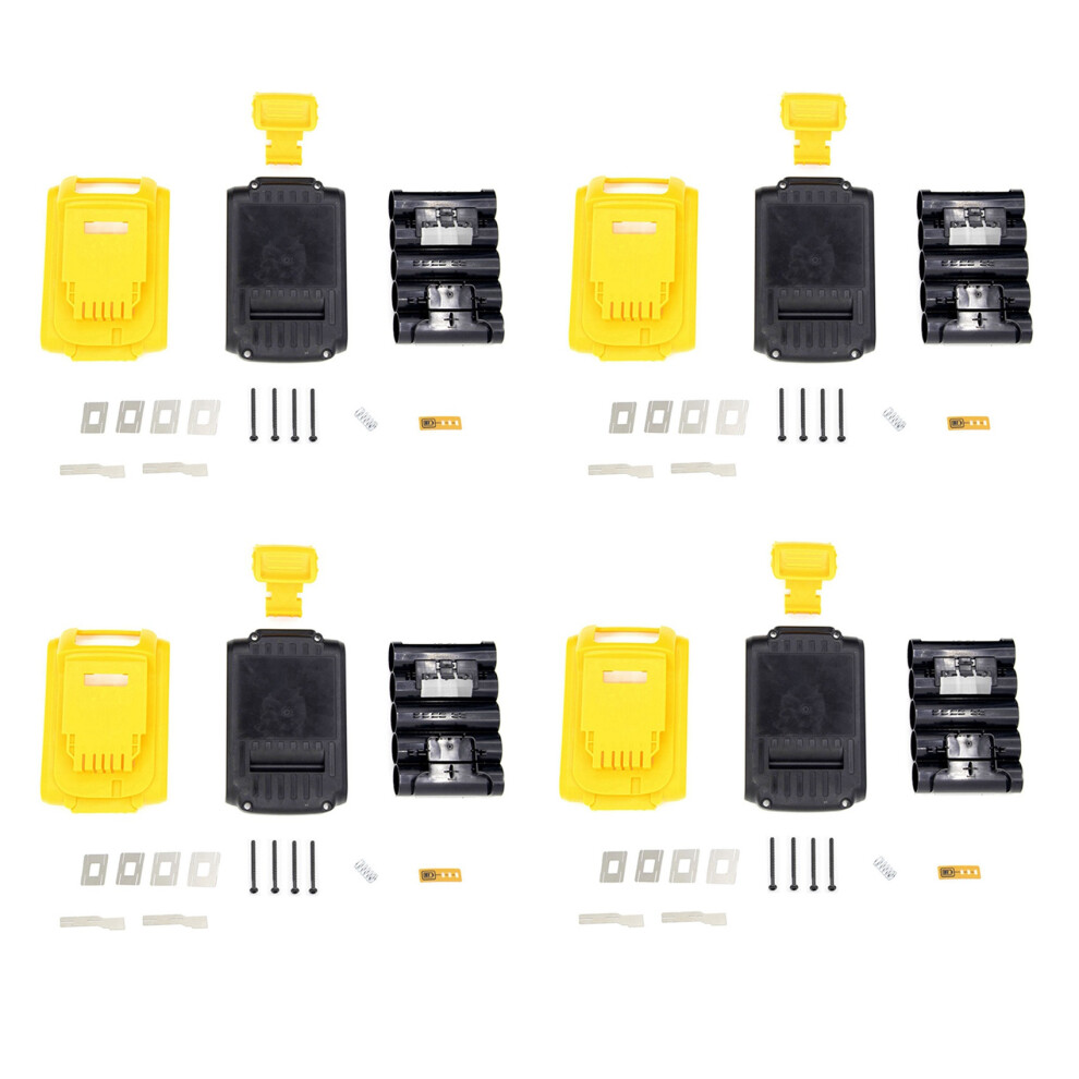 Lot de 4 boîtiers de remplacement en plastique pour batterie DeWalt 20 V DCB201, DCB203, DCB204, DCB200 18 V Li-Ion