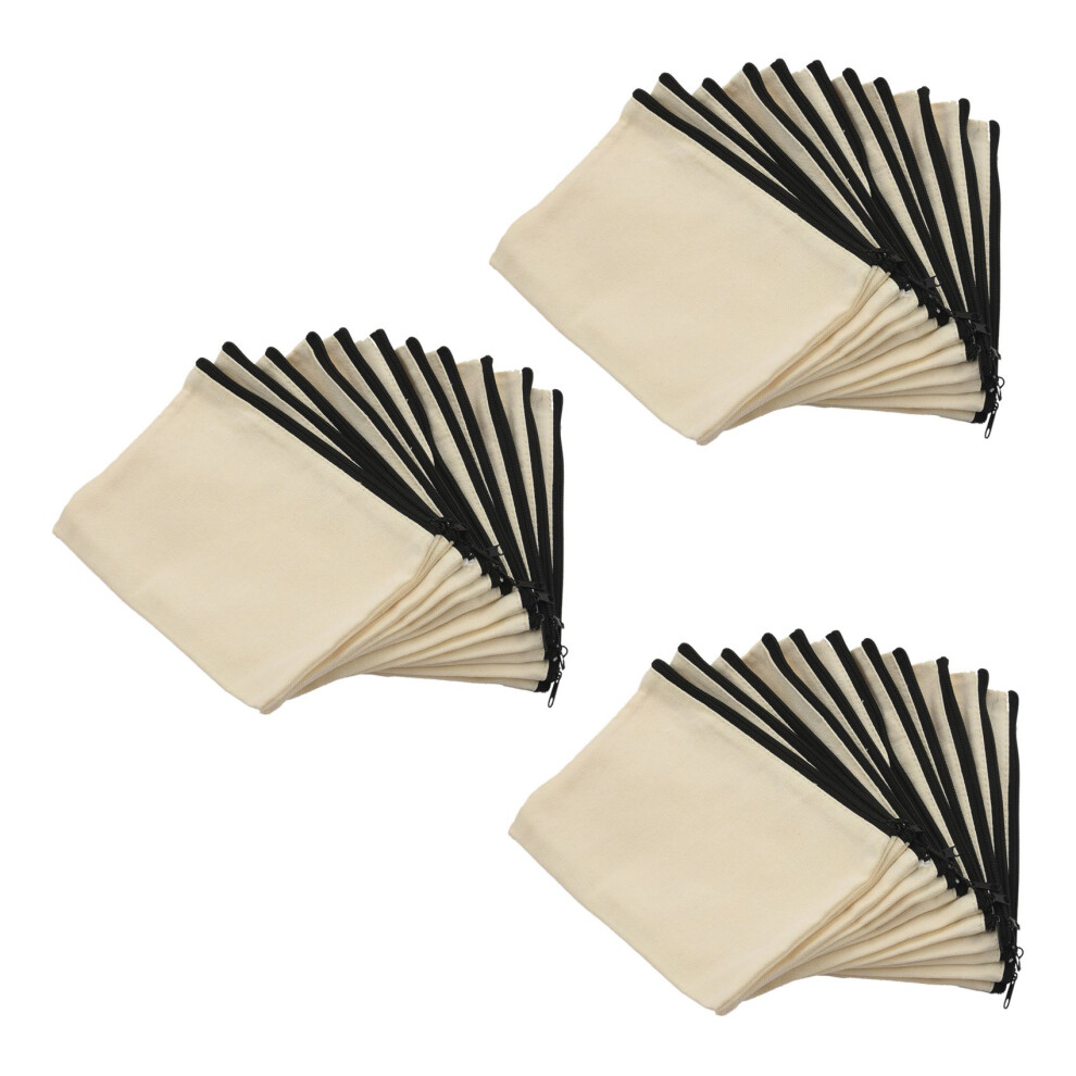 36-Pack Canvas Ritszakken, Blanco Etui Voor Doe-Het-Zelf-Knutselwerk, Make-Uptassen, Etuis, Portemonnee-image