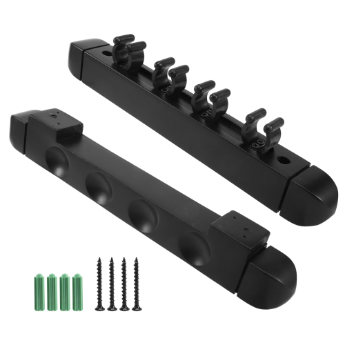 4 Trous Mural en Bois Dur Porte-Queue de Billard 6 Clips Support Accessoires 2
