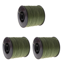 Paquete de 3 hilos de pescar trenzados de PE de alta resistencia, 300 m, 100 lb, 0,55 mm, color verde