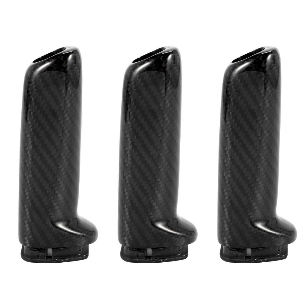 3X For E46 E90 E92 E60 E39 F30 F34 F10 F20 Universal Carbon Fiber Car Handbrake Grips Cover Interior Trim Black 4761833220169