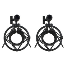 2X Universele 3 kg dragende microfoonstandaard cliphouder beugel radio studio geluidsopname houder zwart