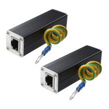2X RJ45-Stecker Ethernet-Netzwerk-Überspannungsschutz Thunder Arrester 100 MHz
