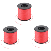 3X 500M 100LB 0,5mm hilo de pescar trenzado de PE súper fuerte 4 hebras Color: rojo