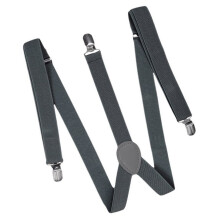 Set van 2 unisex clip-on bretels, elastische, verstelbare, Y-vormige bretels, donkergrijs