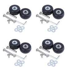 Set van 8 reservewielen voor koffers, assen, luxe reparatiegereedschap, buitendiameter 40 mm