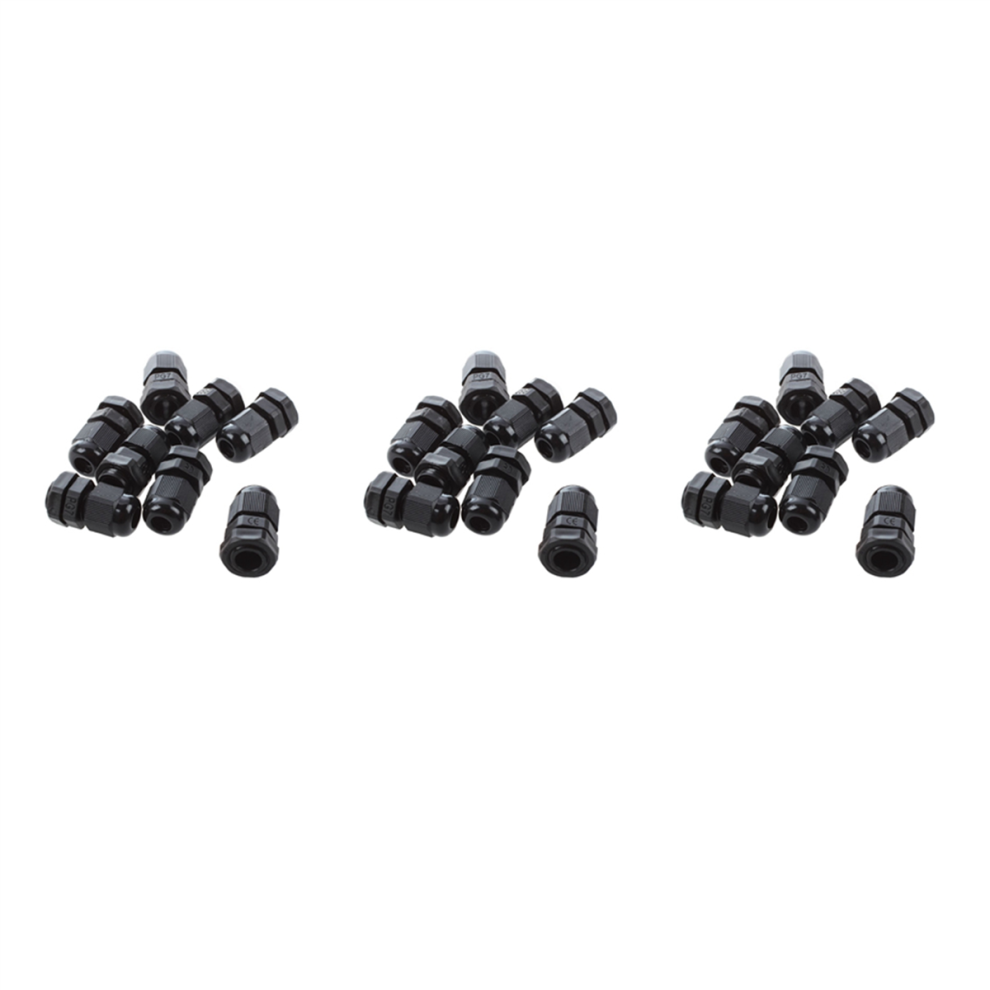 24 Pcs Pg7 Black Plastic Waterproof Cable Gland Connector 3-6.5Mm 4761833201205