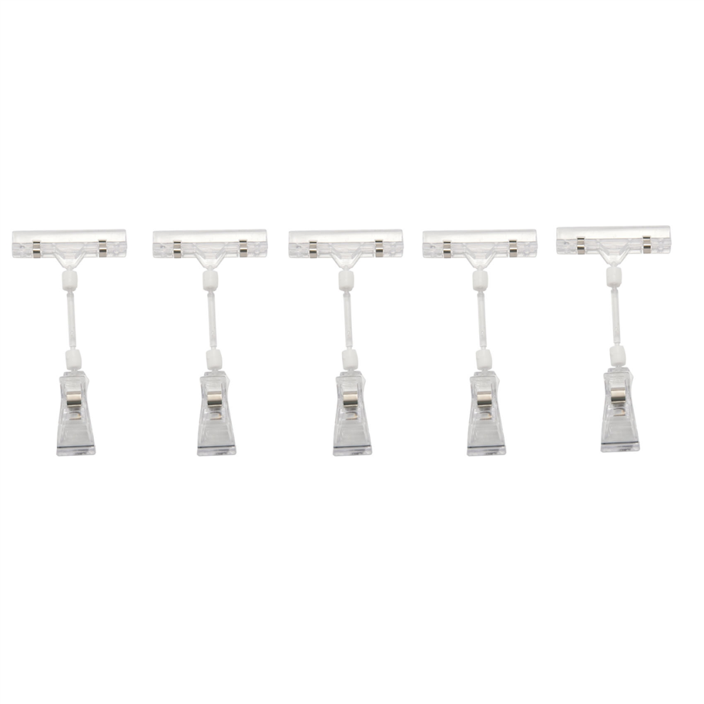 5-Pack Popbord-Kaartdisplayhouders, Verstelbare Doorzichtige Plastic Dubbele Clip, 6,5 Inch Hoogte-image