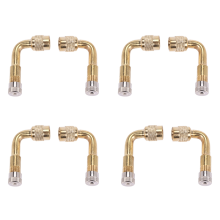 Extensor de válvula de neumático de 8 piezas, adaptador de extensor de válvula, ángulo de metal doblado para bicicleta motocicleta scooter
