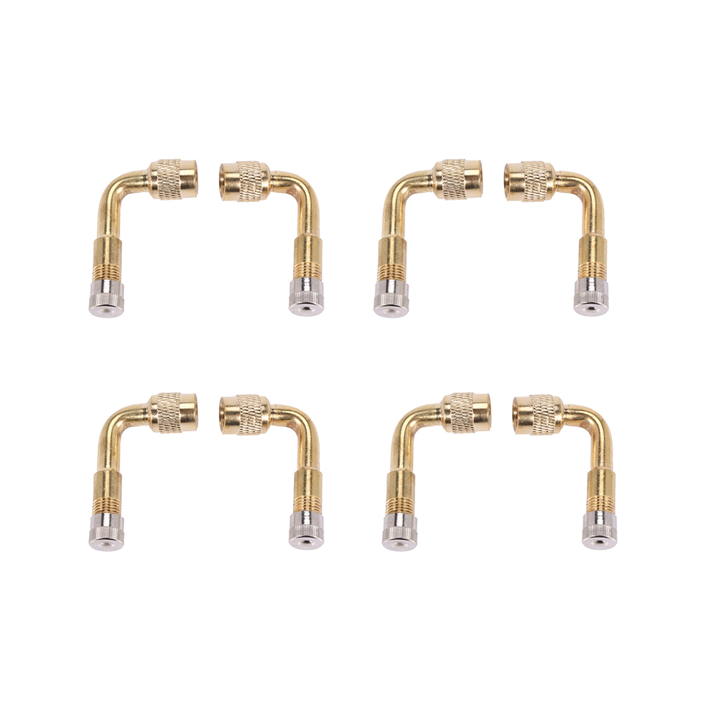 Extensor De VáLvula De NeumáTico De 8 Piezas, Adaptador De Extensor De VáLvula, áNgulo De Metal Doblado Para Bicicleta Motocicleta Scooter-image