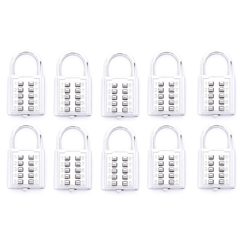 10-Teiliges Kombinationsschloss Aus Zinklegierung Mit Diebstahlsicherung Und Passwort Und Nummern FüR Koffer Und GepäCk-image