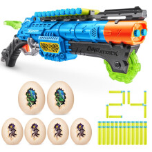 X-Shot Dino Attack Claw Hunter, Twin-Barrel Blaster with 24 Darts & Targets