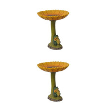 (frog 20x14cm 2PCS) 1/2 Garden Bird Bath Statue Antique Yard Yard Birdfeeder Courtyard