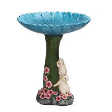 (rabbit 20x14cm 1 Pc) 1/2 Garden Bird Bath Statue Antique Yard Yard Birdfeeder Courtyard