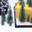 25PCS Miniature Artificial Christmas Trees 5 Sizes,with Wooden Base 5