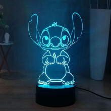 Stitch Lampe 3d Manga Veilleuse Led, Stitch Lampe De Chevet Veilleuse 16 Couleurs Dcoration De Lamp