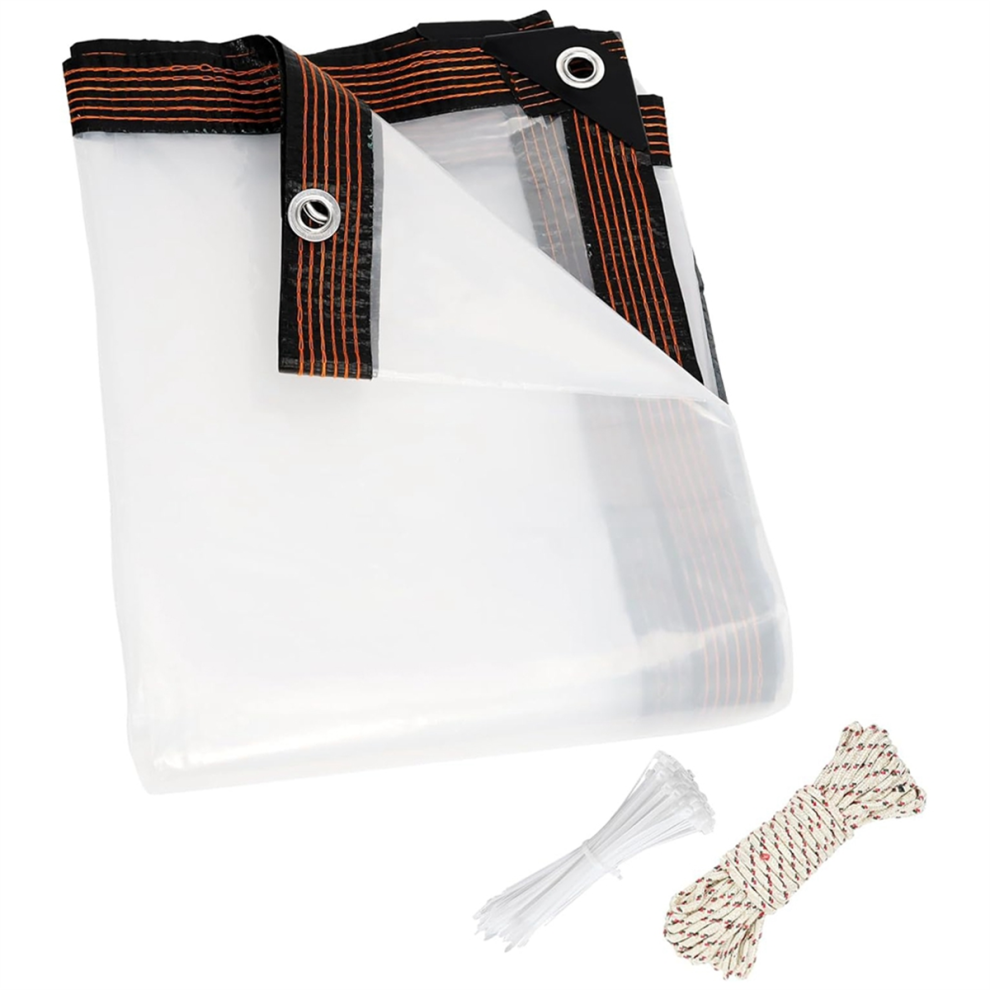 8X10 Ft Clear Waterproof Tarps Heavy Duty Garden Rainproof Covering 4853236945753