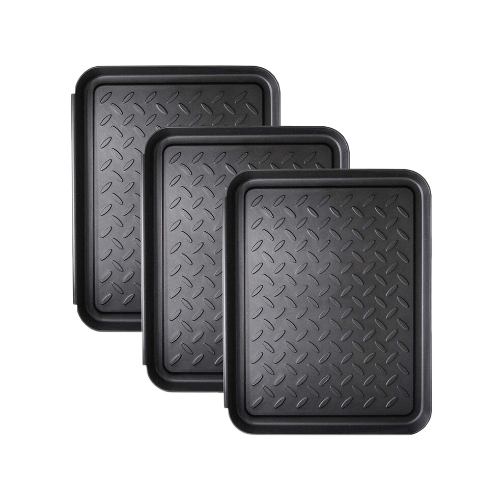 Lot de 3 plateaux à chaussures robustes pour coffre de voiture, plateau de rangement, 13,7 x 10,8 pouces