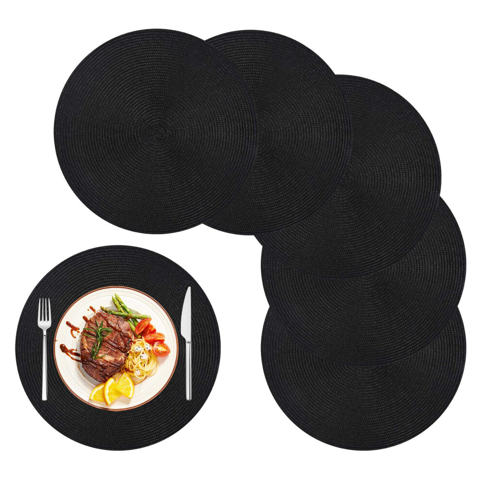 Lot de 6 sets de table ronds tressés pour tables à manger