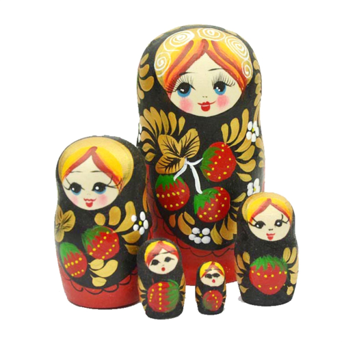 5PCS Matryoshka Dolls Nesting Dolls Handmade Cute Wood 2