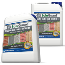 Soluguard MSB Biocide Pack of 2 on Externall Walls, Brick, Render, Stone, Driveway, Roof Tiles - Green Algae, Fungi, Mould Killer & Remover - 5L