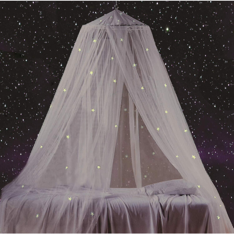 Bed Canopy With Fluorescent Stars Glow In - Gift For Kids Bed Canopy_bd Dark