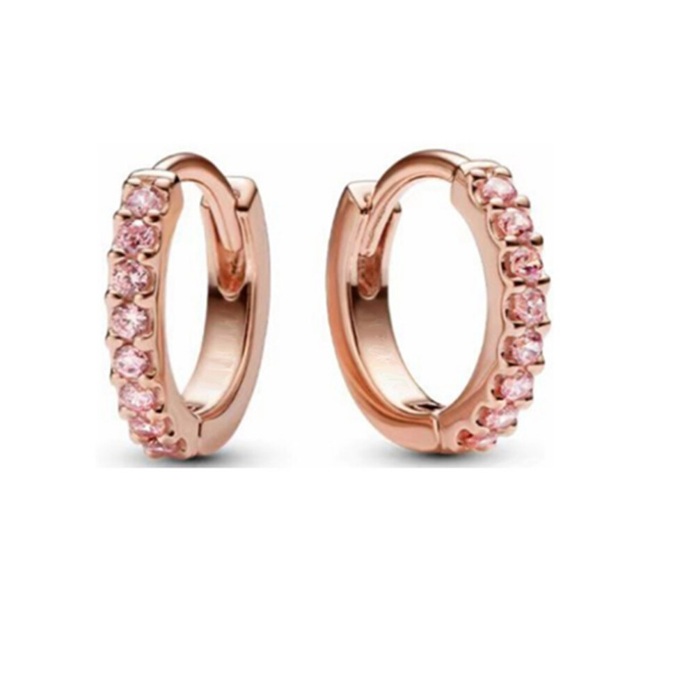 (5) Fashion New Pandora 925 sterling silver star Mickey rose gold earrings, bow jewelry, ladies' romantic gift