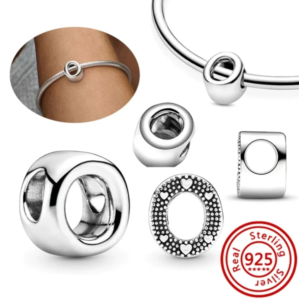 (Y405-O) Hot Sale 100% 925 Sterling Silver 26 Letter A~Z Alphabet DIY Name Beads Fit Original Pandora Charm Bracelet Bangles Fine Jewelry