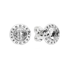 Pandora Earrings Radiant Logo Stud 296216CZ  with Pandora Gift Box