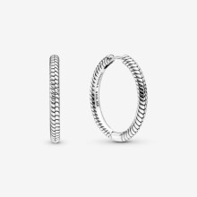 (Moments Charm Hoop Earrings 299532C00) (Sparkling Pandora Logo Stud Earrings Sterling silver 290559CZ) Genuine Pandora Sterling Silver S925 ALE Pavé Hoop Earrings With Pouch