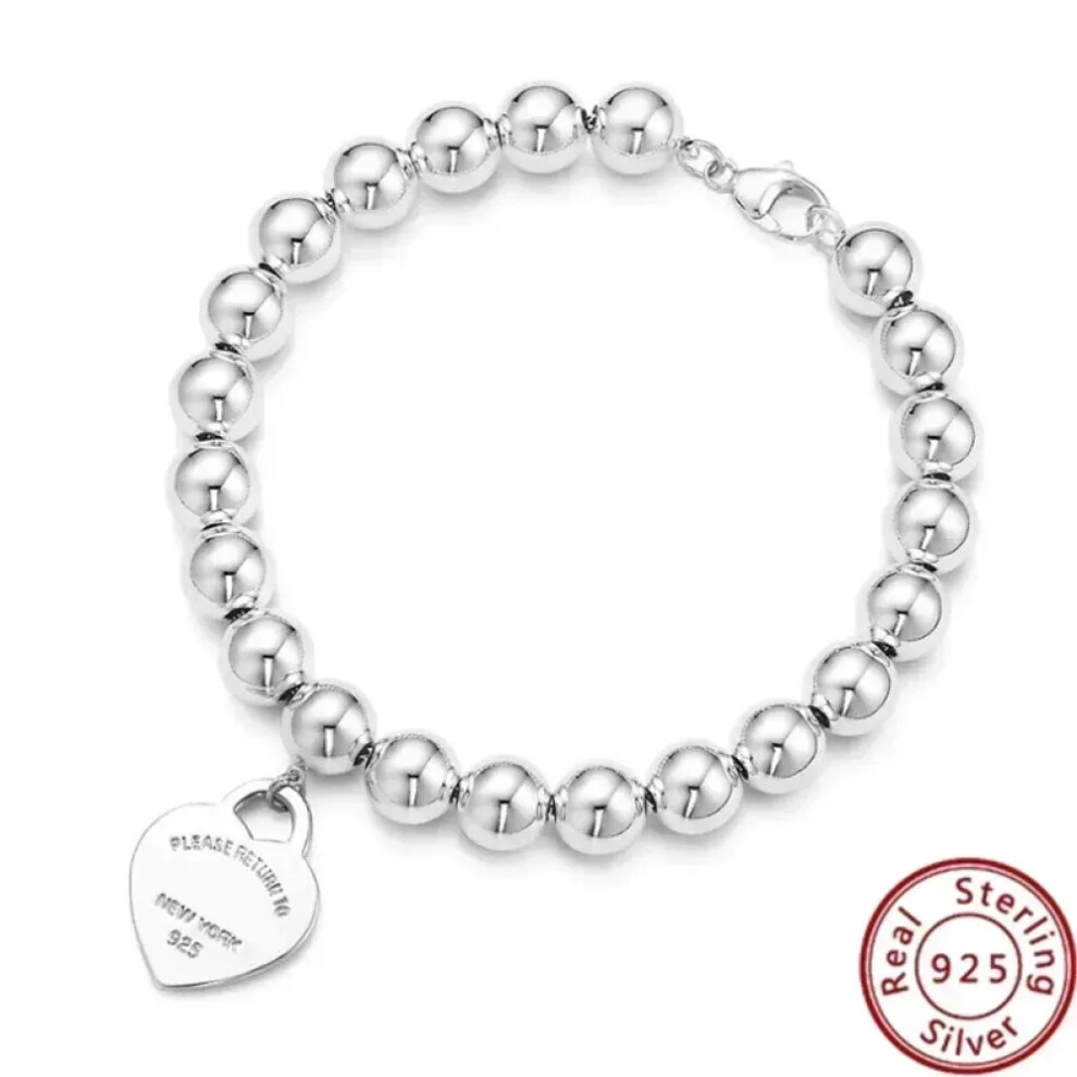 (TFSL-7, 21cm) New S925 Sterling Silver Tiffany Bracelet High-End Elegance Heart Trendy Fashion, Boost Charm, Price Discount