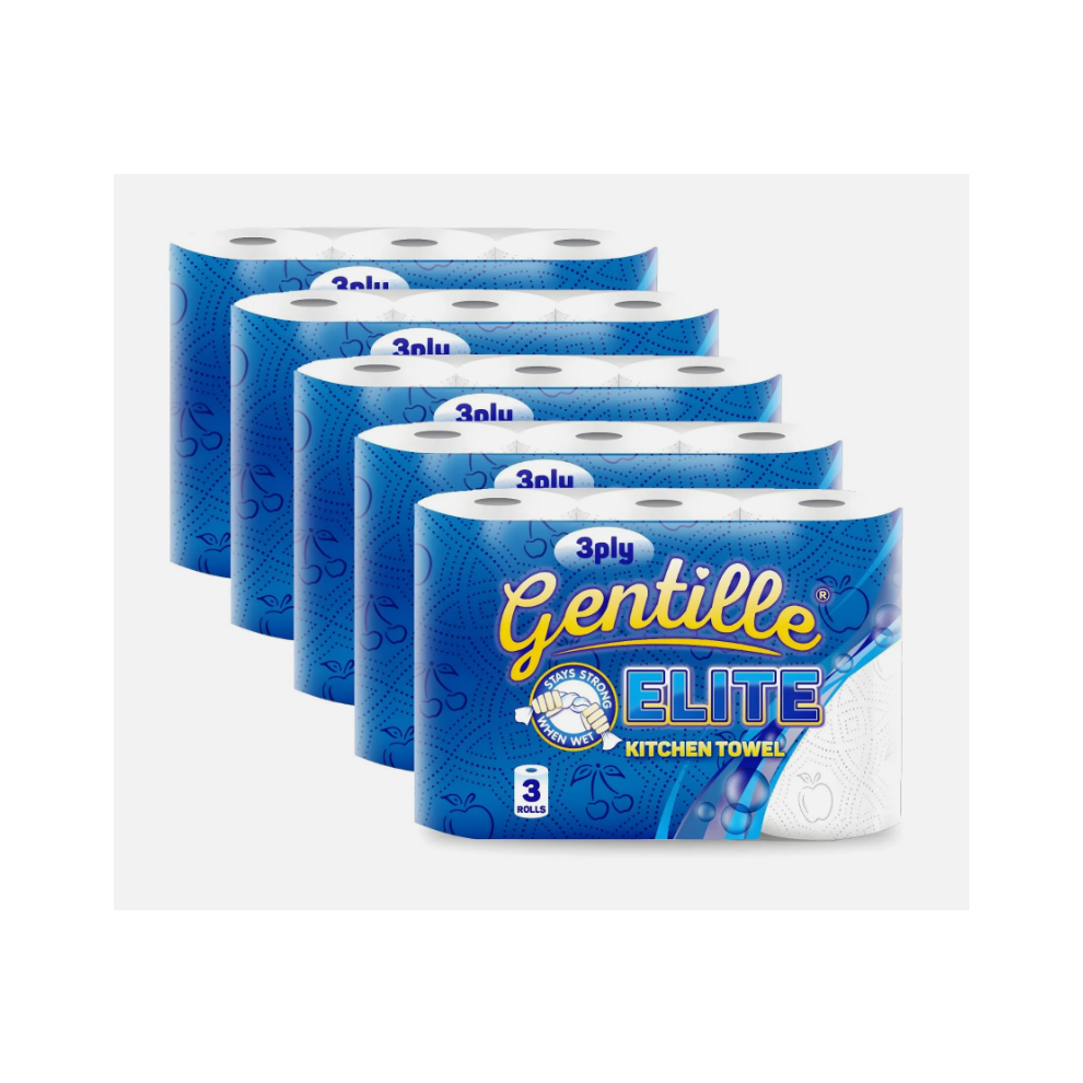 Gentille (45 Rolls) Kitchen Roll Elite 3Pk | 3Ply Strong